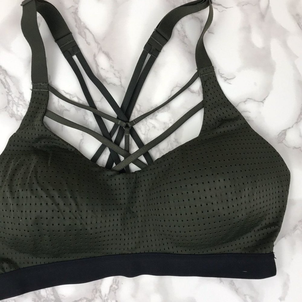 Victoria's Secret Sport Bra Green Strappy 34C